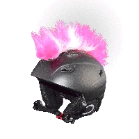Skihelm - Irokese - Weiß-Pink