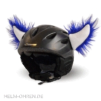 Skihelm - Hörner Blau - Weiß