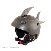 Skihelm - Helm-Ohren - Hai Flosse Grau