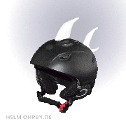 Skihelm - Helm-Ohren - Hai Flosse Weiß
